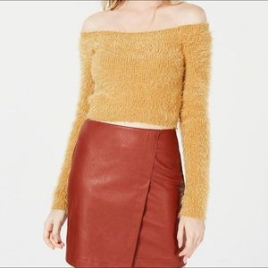 PROJECT2 NYC eyelash sweater yellow mustard sz L